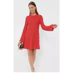 Pomander Place Adi Knit Mini Dress XL NWT Red Ribbed Fit Flare